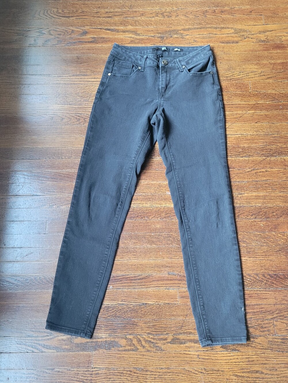 1822 Denim Jeans Womens Size 6 Black Adrianna Mid Rise Stretch Skinny